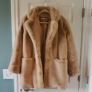 Apparis Plush Beige Faux Fur Jacket